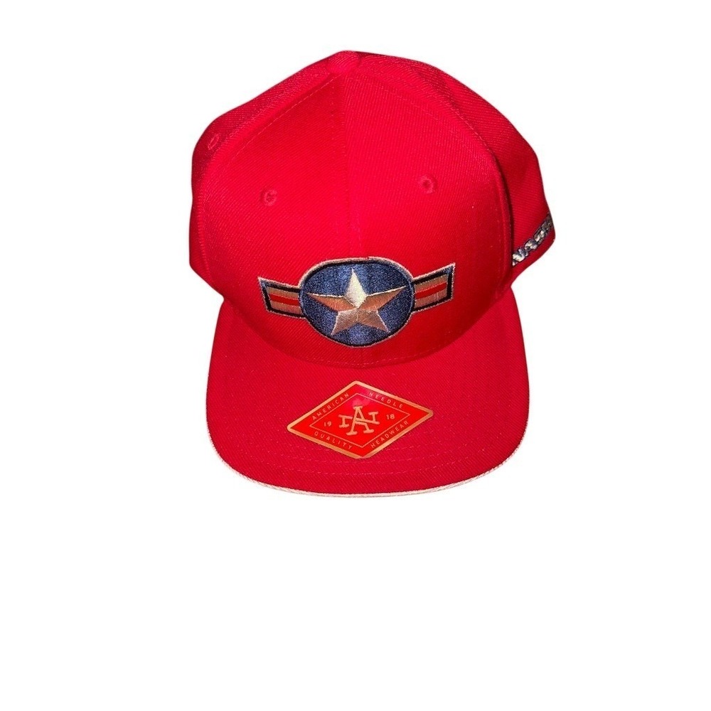 American Needle USAF Roundel Wing Patch Snapback Cap Red OSFA Hat military